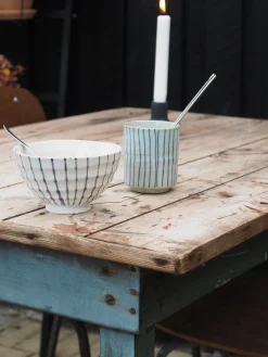 Krus Og Kopper (kaffe Og Te)^SERAMIKKU Blåstribet krus uden hank