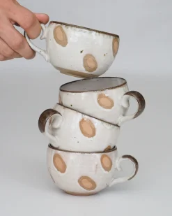 Indflyttergave|Krus Og Kopper (kaffe Og Te)^SERAMIKKU Cappuccino-krus med brune pletter