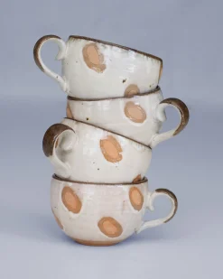Indflyttergave|Krus Og Kopper (kaffe Og Te)^SERAMIKKU Cappuccino-krus med brune pletter