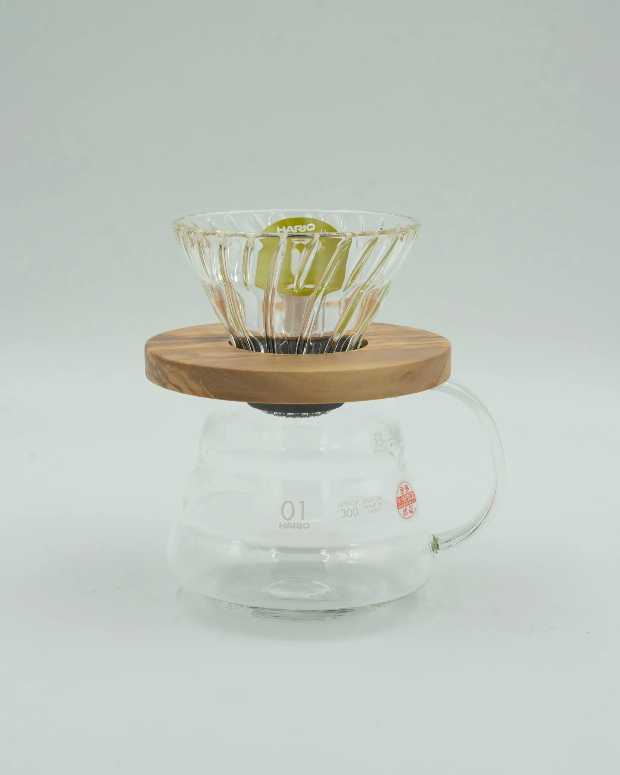 Fars Dags Gave|V60 Kaffetragte^SERAMIKKU Hario tragt i glas med oliventræ (01)
