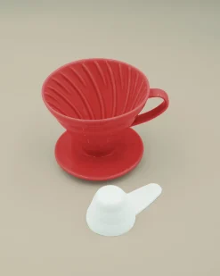 Adventsgaver|V60 Kaffetragte^SERAMIKKU Hario tragt i rød porcelæn (01)