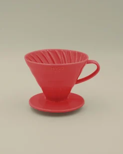 V60 Kaffetragte|Diverse (spisepinde, Holdere, Skeer)^SERAMIKKU Hario tragt i rød porcelæn (02)