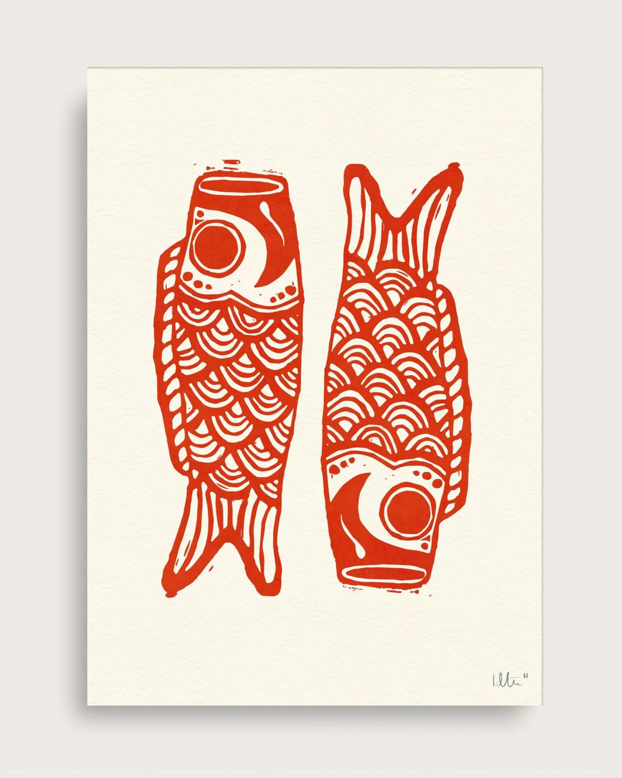 Fars Dags Gave|Bryllupsgave^SERAMIKKU Koinobori (linoleumstryk)