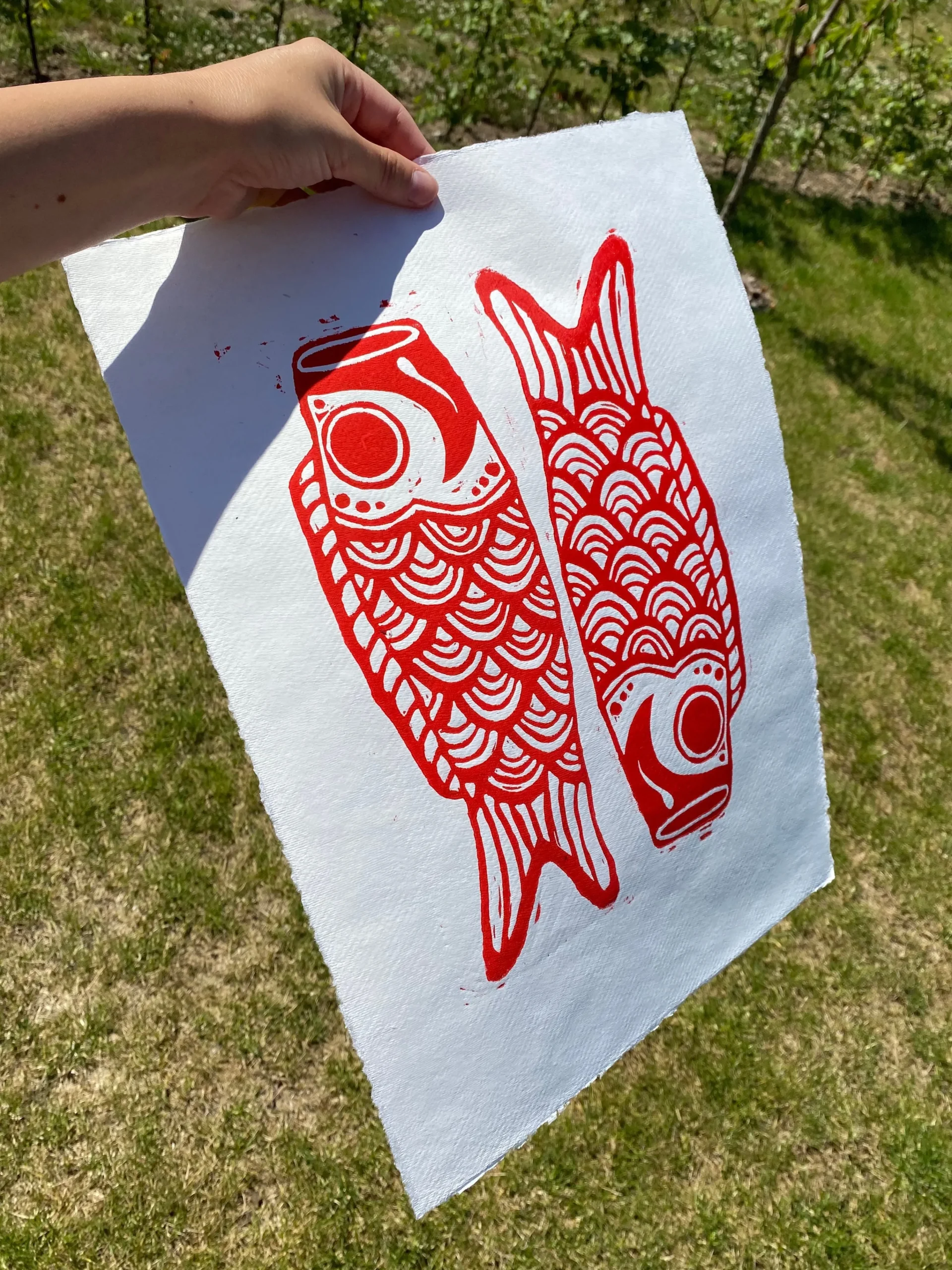 Fars Dags Gave|Bryllupsgave^SERAMIKKU Koinobori (linoleumstryk)
