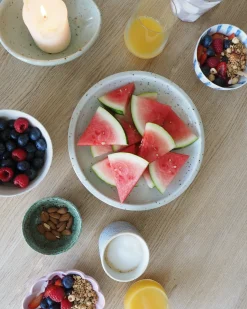 Serveringsfade- Og Skåle|Tallerkener (kage, Frokost, Middag)^SERAMIKKU Lys middagstallerken med prikket glasur
