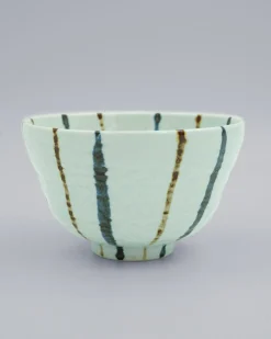 Mellem Skåle (matcha, Ris, Morgenmad)^SERAMIKKU Lys skål med blålige striber