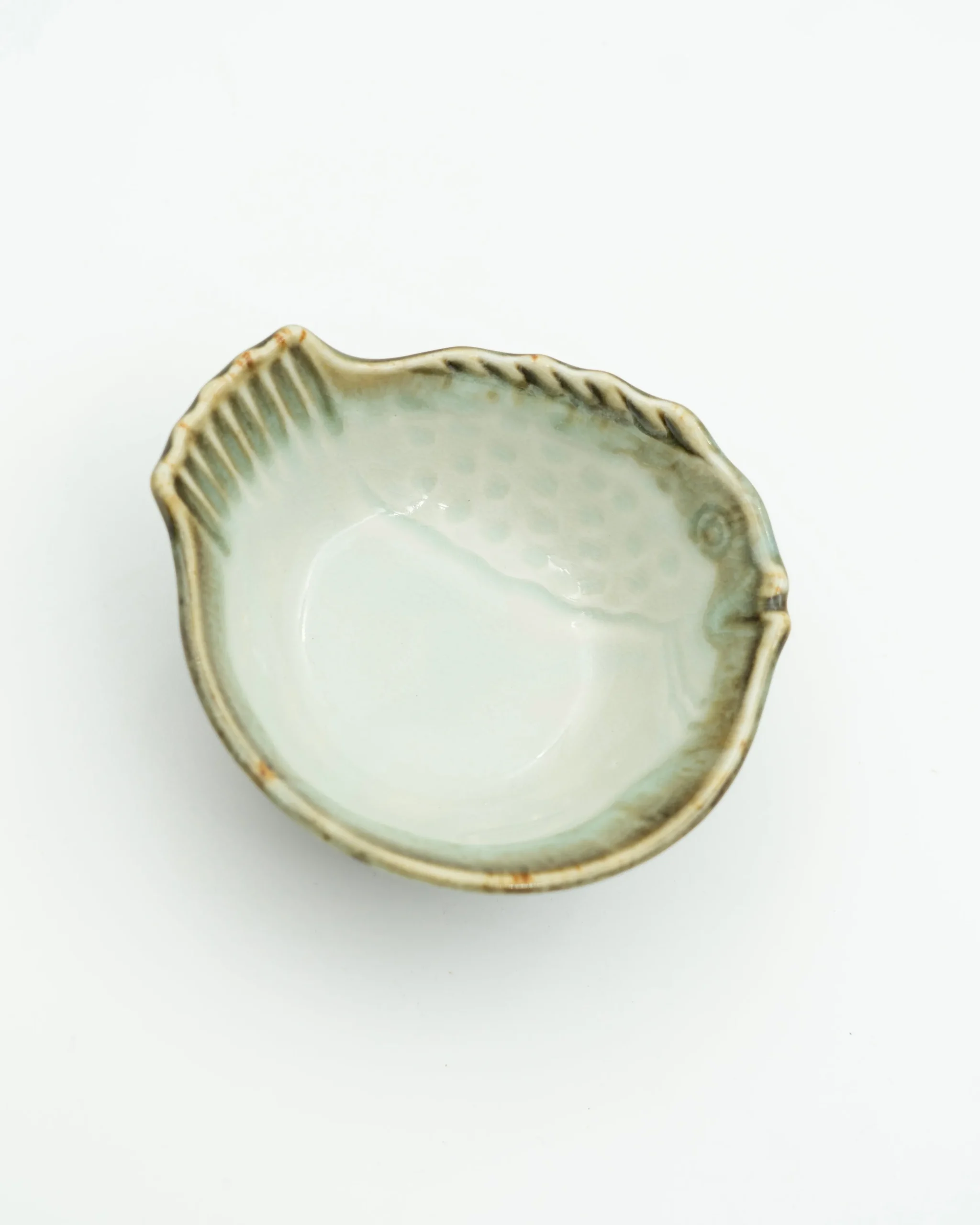 Mellem Skåle (matcha, Ris, Morgenmad)^SERAMIKKU Risskål i fiskeform