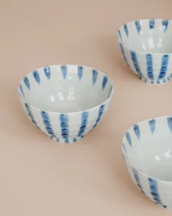 Mors Dags Gave|Mellem Skåle (matcha, Ris, Morgenmad)^SERAMIKKU Risskål med brede håndmalede striber