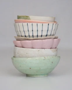 Mellem Skåle (matcha, Ris, Morgenmad)^SERAMIKKU Rosa blomsterskål