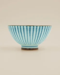 Mors Dags Gave|Mellem Skåle (matcha, Ris, Morgenmad)^SERAMIKKU Skål med lyseblå, elegante striber