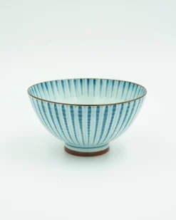 Mors Dags Gave|Mellem Skåle (matcha, Ris, Morgenmad)^SERAMIKKU Skål med lyseblå, elegante striber