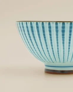 Mors Dags Gave|Mellem Skåle (matcha, Ris, Morgenmad)^SERAMIKKU Skål med lyseblå, elegante striber