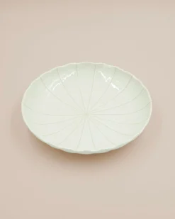 Tallerkener (kage, Frokost, Middag)^SERAMIKKU Stor beige tallerken med striber