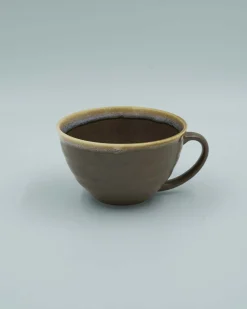 Krus Og Kopper (kaffe Og Te)^SERAMIKKU Stor brun kop med hank