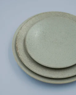 Tallerkener (kage, Frokost, Middag)^SERAMIKKU Stor grå tallerken med krakeleret glasur