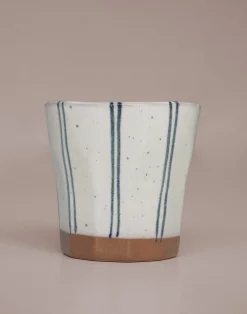 Krus Og Kopper (kaffe Og Te)^SERAMIKKU Stort blåstribet krus uden hank