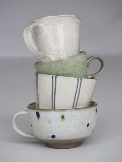 Krus Og Kopper (kaffe Og Te)^SERAMIKKU Stort blåstribet krus uden hank